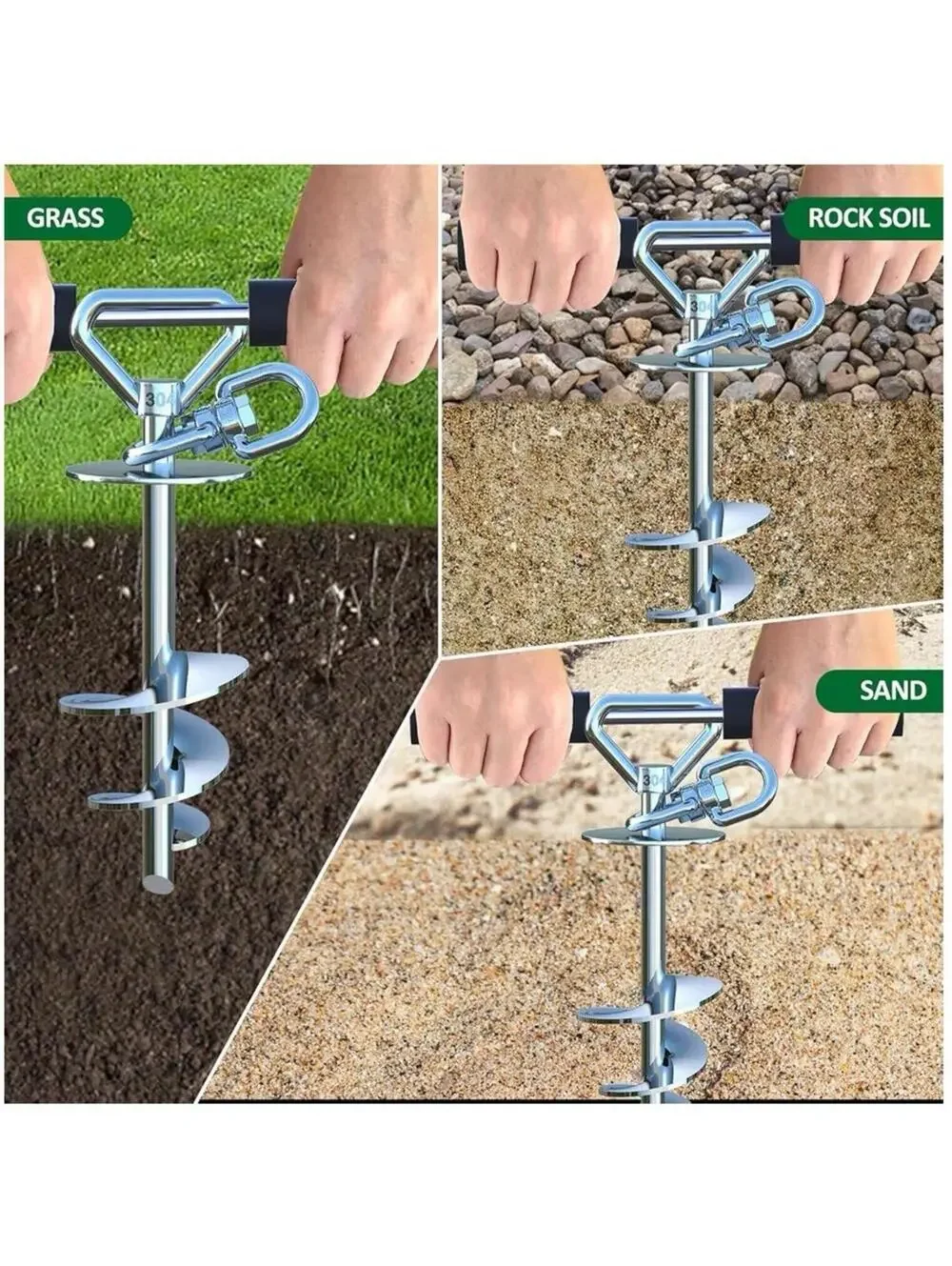 Dog Tie Out StakeHeavy Duty Dog Run- Stainless Steel Stake360° Swivel Dog